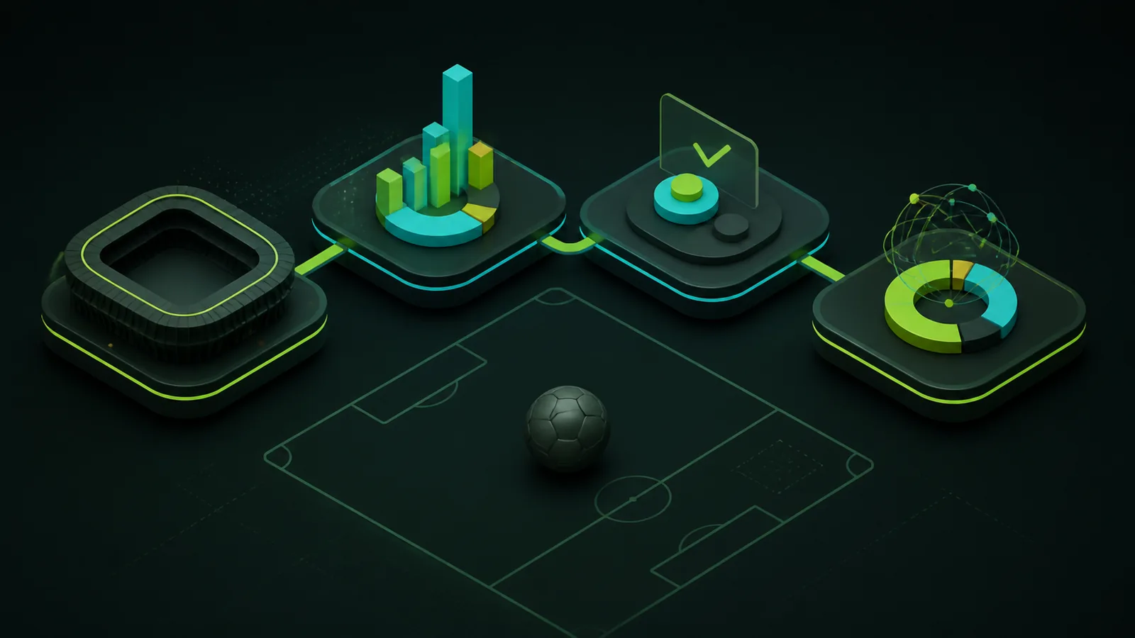 Estrutura visual de apostas esportivas com evento, mercado, seleção e odd